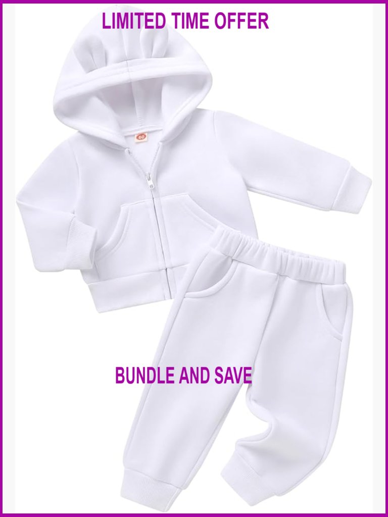 Toddler Hoodie And Sweatpants Set, Cotton Blend, Long Sleeve, Zipper